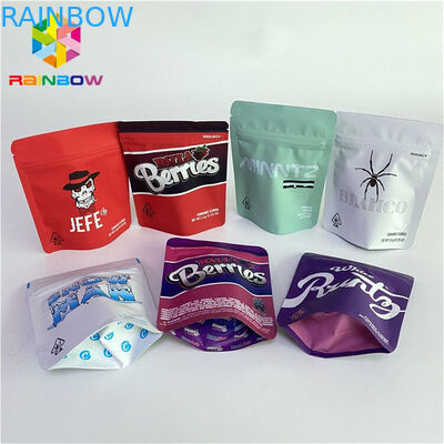 कस्टम मुद्रित तीन साइड सील तंबाकू का पत्ता तेल बैग हर्बल मातम सीबीडी तेल कैप्सूल जिपर बैग