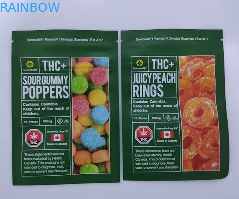 1 जी 4 जी 7 जी 10 जी एल्यूमिनियम फोइल दोस्त पैकेजिंग बैग सीबीडी गमियां पाउच डेल्टा 8 जिपर के साथ गंध सबूत बैग