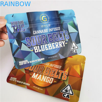 1 जी 4 जी 7 जी 10 जी एल्यूमिनियम फोइल दोस्त पैकेजिंग बैग सीबीडी गमियां पाउच डेल्टा 8 जिपर के साथ गंध सबूत बैग