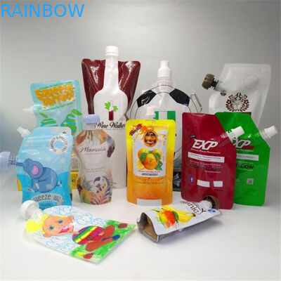 प्लास्टिक लिक्विड प्रूफ टोंटी पाउच मायलर बैग जूस बेबी फूड मिल्क टी फूड पाउच पैकेजिंग पैकेट के लिए थोक: