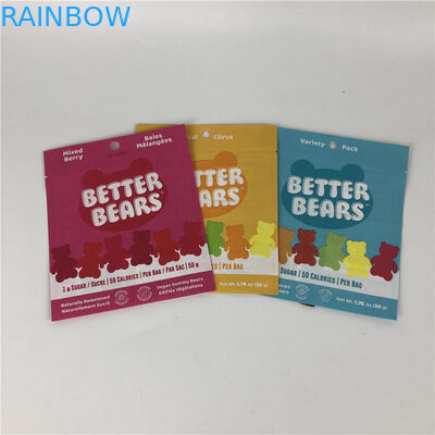 थ्री साइड सील फ्लैट हीट सीलिंग स्नैक कुकी एडिबल सीबीडी टीएचसी गमीज बायोडिग्रेडेबल पैकेजिंग बैग