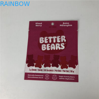 थ्री साइड सील फ्लैट हीट सीलिंग स्नैक कुकी एडिबल सीबीडी टीएचसी गमीज बायोडिग्रेडेबल पैकेजिंग बैग