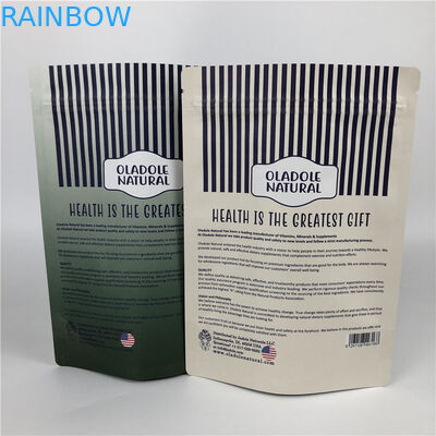 कस्टम प्रिंटिंग चिप्स जिप लॉक स्टैंड अप पाउच व्हाइट क्राफ्ट पेपर बैग