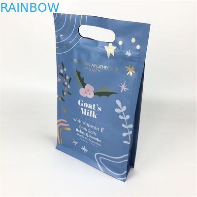 बॉडी स्क्रब पैकेजिंग के लिए हैंडल के साथ फ्लैट बॉटम ज़िप लॉक फूड ग्रेड फ्लैट बॉटम बैग्स
