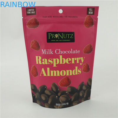 VMPET CMYK खाद्य प्लास्टिक पाउच हीट सील चॉकलेट नट चिप्स 1.2C