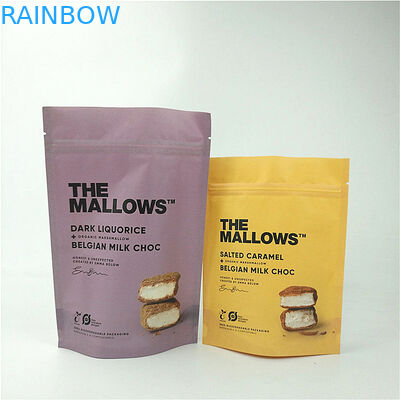 स्नैक्स मिल्क चॉकलेट क्राफ्ट पेपर स्टैंड अप पाउच लैमिनेटेड MOPP PET PE