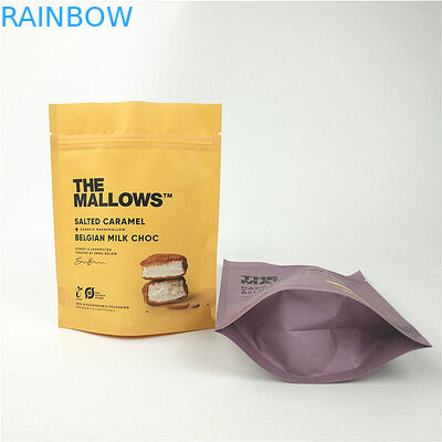 स्नैक्स मिल्क चॉकलेट क्राफ्ट पेपर स्टैंड अप पाउच लैमिनेटेड MOPP PET PE