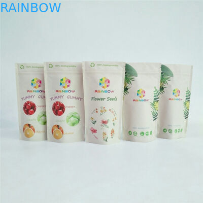 कस्टम बायोडिग्रेडेबल पीएलए क्राफ्ट पेपर जिपर पाउच चाय खाद्य पैकेजिंग खड़े हो जाओ: