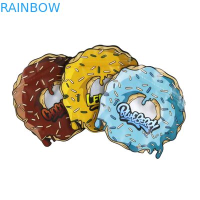 गोल सर्कल अनियमित रीसेलेबल डाई कट माइलर बैग कस्टम आकार 3.5 7 ग्राम