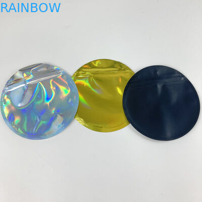 Resealable होलोग्राफिक मायलर एल्युमिनियम फॉयल बैग्स डाई कट कस्टम शेप्ड 3.5G