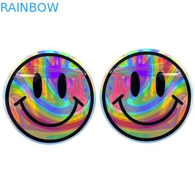 गंध सबूत Mylar खाद्य प्लास्टिक बैग फूल बीज होलोग्राफिक गोल आकार बैग 3.5G