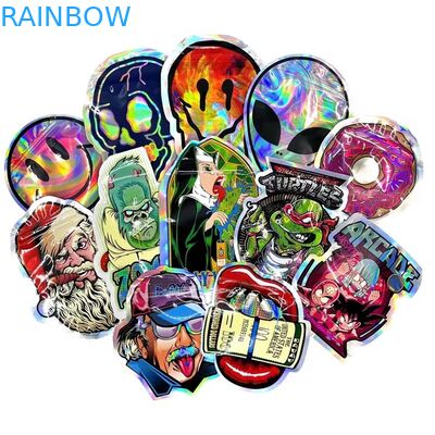 सर्कल अनियमित रीसेलेबल डाई कट कैंडी पाउच कस्टम आकार Mylar बैग 3.5G 7G