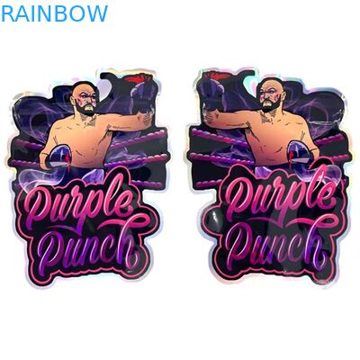 सर्कल अनियमित रीसेलेबल डाई कट कैंडी पाउच कस्टम आकार Mylar बैग 3.5G 7G