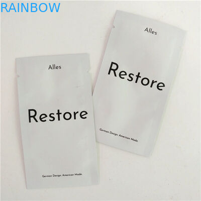 हीट सीलबंद प्रसाधन सामग्री नमूना पैकेजिंग पाउच फ्लैट पाउच Mylar पन्नी 3 पक्ष सील बैग