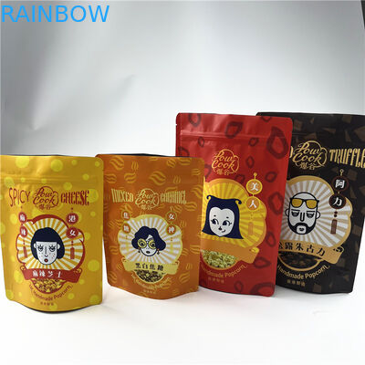 मुद्रित स्नैक प्रोटीन बार पॉपकॉर्न Mylar Ziplock बैग प्लास्टिक खाद्य पैकेज 250g