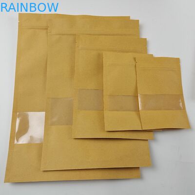 कस्टम प्रिंट फूड ग्रेड टी बैग्स पैकेजिंग जिपर डॉयपैक लोगो के साथ पेपर बैग के माध्यम से देखें