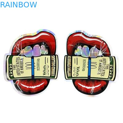 कस्टम अनियमित आकार Mylar प्लास्टिक जिपर बैग गंध सबूत 3.5g 7g