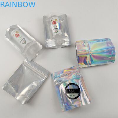 Resealable चाइल्डप्रूफ Ziplock पैकेजिंग बैग भोजन के लिए स्पष्ट फ्रंट फ़ॉइल बैक एडिबल: