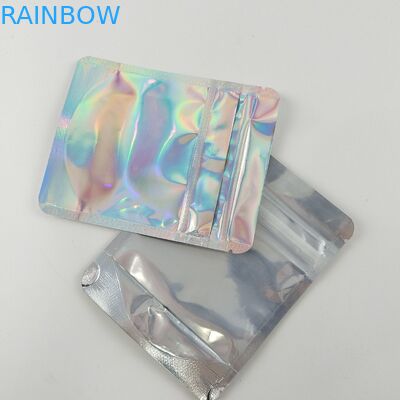 Resealable चाइल्डप्रूफ Ziplock पैकेजिंग बैग भोजन के लिए स्पष्ट फ्रंट फ़ॉइल बैक एडिबल: