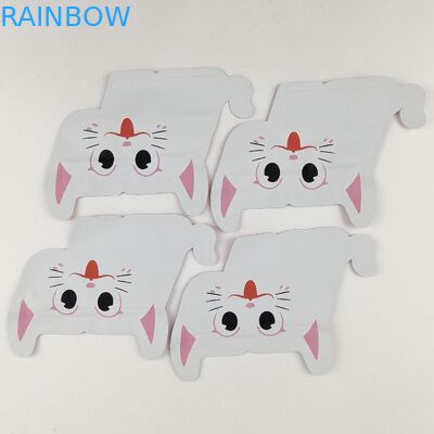 प्लास्टिक के आकार का ज़िपलॉक माइलर बैग चाइल्डप्रूफ डिजिटल प्रिंट अनियमित फ़ॉइल पैकेजिंग बैग