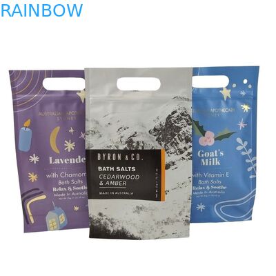 कस्टम डिज़ाइन स्टैंड अप जिपर पाउच बॉडी स्क्रब पैकेजिंग एल्युमिनियम फॉयल मायलर बैग्स