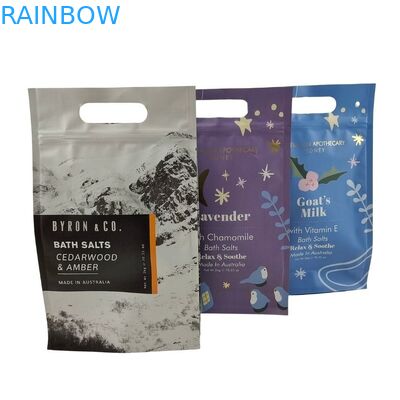 कस्टम डिज़ाइन स्टैंड अप जिपर पाउच बॉडी स्क्रब पैकेजिंग एल्युमिनियम फॉयल मायलर बैग्स