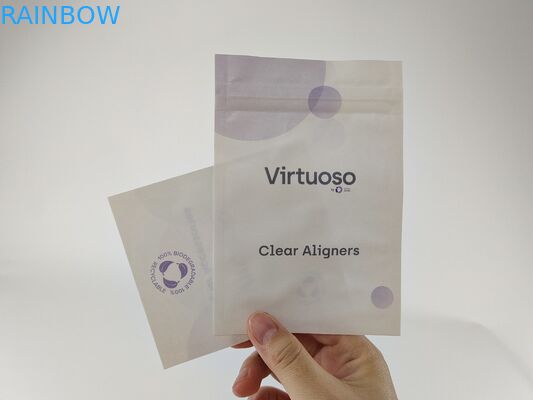 टीथ क्लियर एलाइनर्स माइलर पैकेजिंग बैग एमओपीपी क्राफ्ट पेपर पीई वन साइड ट्रांसपेरेंट