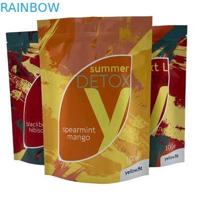 खाद्य चाय कॉफी पैकेजिंग के लिए नमी प्रूफ जिपर स्टैंड अप पाउच