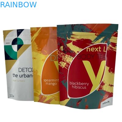 खाद्य चाय कॉफी पैकेजिंग के लिए नमी प्रूफ जिपर स्टैंड अप पाउच