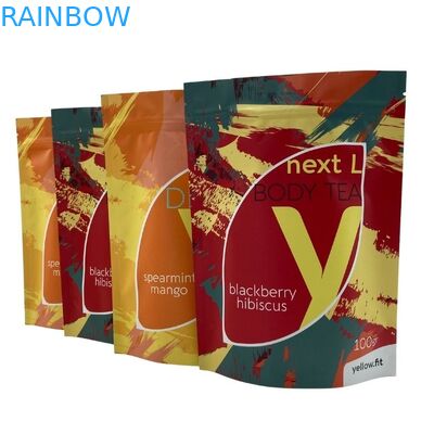 खाद्य चाय कॉफी पैकेजिंग के लिए नमी प्रूफ जिपर स्टैंड अप पाउच