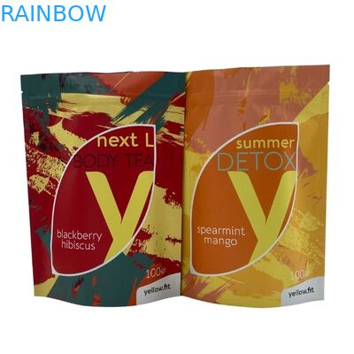 खाद्य चाय कॉफी पैकेजिंग के लिए नमी प्रूफ जिपर स्टैंड अप पाउच