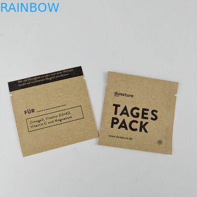 कस्टम प्रिंटिंग बायोडिग्रेडेबल क्राफ्ट पेपर बैग MOPP 3 साइड सील बैग