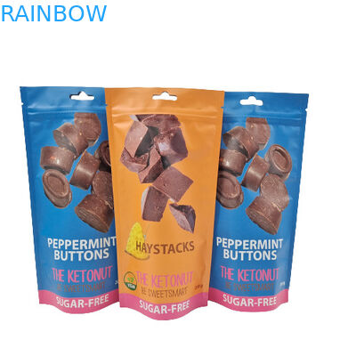 3.5g 7g 14g 28g फ़ूड मायलर बैग्स कस्टमाइज्ड कैनी गमीज़ स्टैंड अप जिपलॉक बैग्स