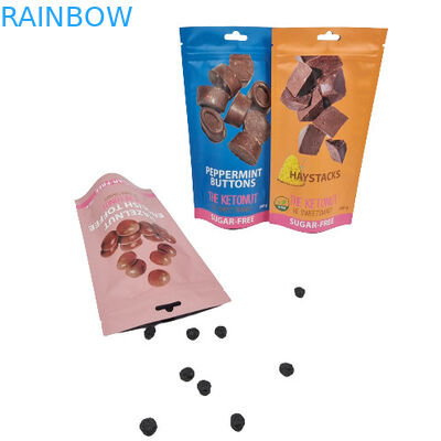 रंगीन खाद्य पैकिंग बैग खाद्य ग्रेड टुकड़े टुकड़े में एल्यूमीनियम पन्नी Mylar ज़िप लॉक बैग खड़े हो जाओ: