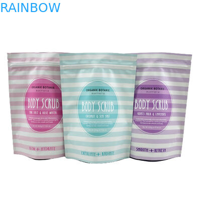 कस्टम लोगो प्रिंटेड स्टैंड अप जिपलॉक पाउच सी सॉल्ट / लिक्विड सोप / बॉडी स्क्रब पैकेजिंग