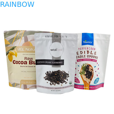 जिपर गंध सबूत के साथ अनुकूलित खाद्य पैकेजिंग स्टैंड अप पाउच बैग