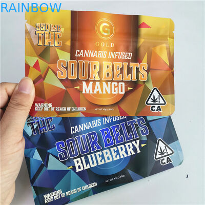 सीबीडी वीड मारिजुआना पैकेजिंग बैग 420 डिजिटल प्रिंटिंग डॉयपैक डाई कट हर्बल धूप