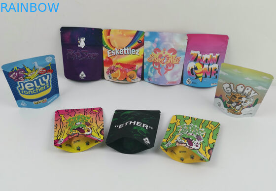 सीबीडी वीड मारिजुआना पैकेजिंग बैग 420 डिजिटल प्रिंटिंग डॉयपैक डाई कट हर्बल धूप