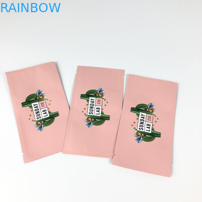 सूखे फूलों की पैकेजिंग पिंक हीट मायलर बैग प्रिंटिंग सेंटर सीलबंद थैली तीन तरफ