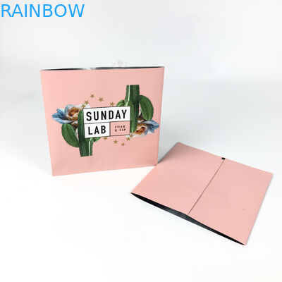 सूखे फूलों की पैकेजिंग पिंक हीट मायलर बैग प्रिंटिंग सेंटर सीलबंद थैली तीन तरफ
