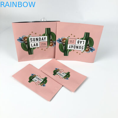 सूखे फूलों की पैकेजिंग पिंक हीट मायलर बैग प्रिंटिंग सेंटर सीलबंद थैली तीन तरफ