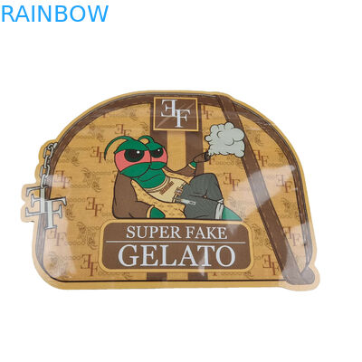 खाद्य कुकी कैंडी के लिए कस्टम मुद्रित आकार डाई कट माइलर बैग 1 ग्राम 3.5 ग्राम 7 ग्राम 14 ग्राम 28 ग्राम