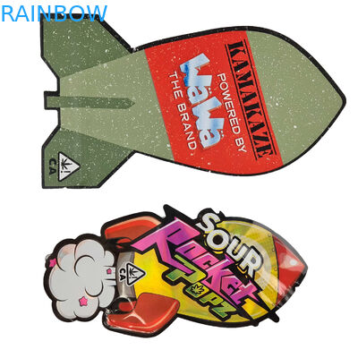 3.5 ग्राम सीलबंद गंध रोधी मायलर बैग कस्टम मुद्रित अद्वितीय विशेष डाई कट अनियमित आकार