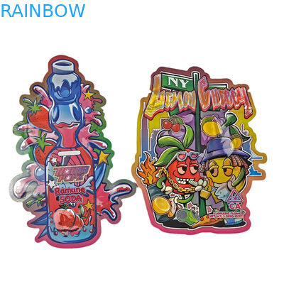 3.5 ग्राम 7 ग्राम 14 ग्राम चाइल्ड प्रूफ मैट सॉफ्ट टच स्पेशल शेप पैकेजिंग डाई कट मायलर बैग