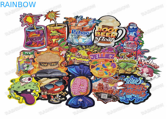 3.5 ग्राम 7 ग्राम 14 ग्राम 28 ग्राम होलोग्राफिक डाई कट अनियमित आकार की पैकेजिंग जिपर गंध रोधी खाद्य पैकेजिंग