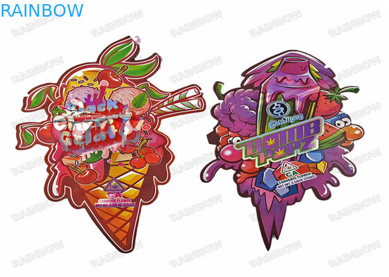 कस्टम लोगो डाई कट जिपलॉक बैग छोटे 3.5 ग्राम खाद्य ग्रेड पैकेजिंग गंध प्रूफ जिपर