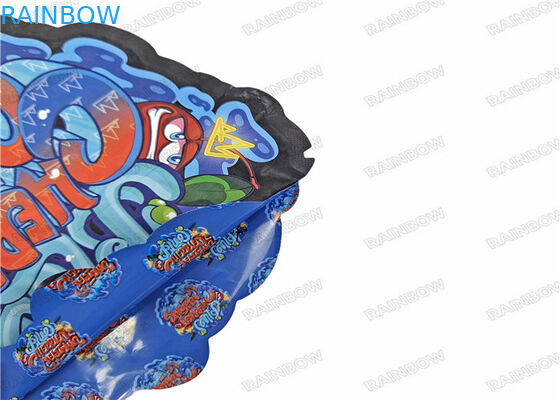 डाई कट अनियमित 3.5 ग्राम स्नैक बैग विशेष आकार का खाद्य प्लास्टिक जिपलॉक पैकेजिंग मायलर बैग