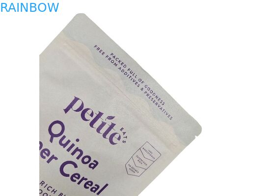 बायोडिग्रेडेबल क्राफ्ट पेपर स्टैंड अप बैग खाद्य पैकेजिंग पाउच