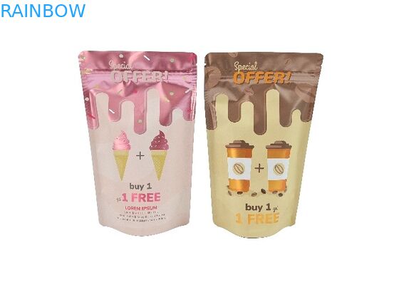 कस्टम स्टैंड अप कॉफ़ी बैग गंध रोधी एल्युमीनियम फ़ॉइल ज़िपलॉक बैग