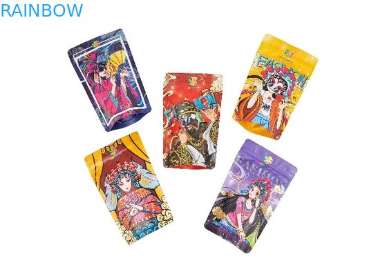 एल्यूमिनियम फॉयल प्लास्टिक स्टैंड अप पाउच स्मेल प्रूफ़ रीसीलेबल माइलर ज़िपलॉक बैग